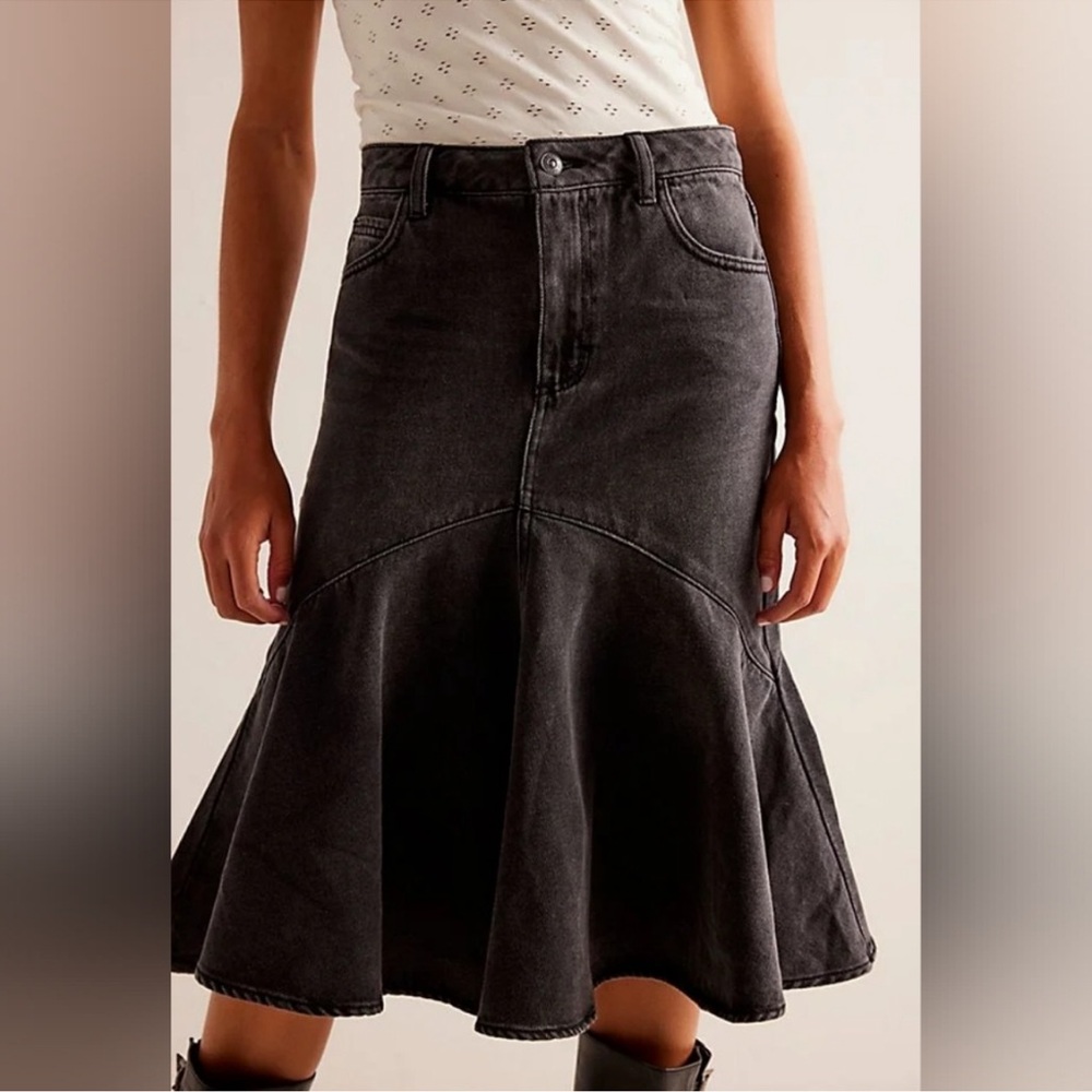 Free People We The Free Fishtail Denim Skirt